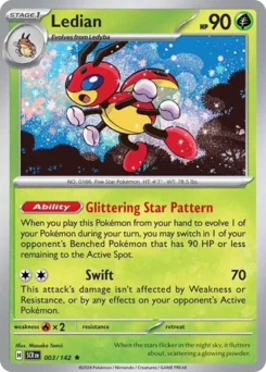 Ledian Pokemon card from Stellar Crown, card number 3