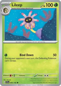 Lileep Pokemon card from Stellar Crown, card number 5