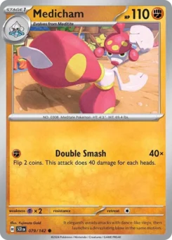 Medicham Pokemon card from Stellar Crown, card number 79