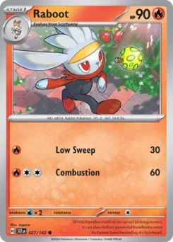 Raboot Pokemon card from Stellar Crown, card number 27