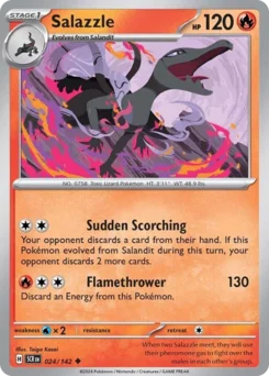 Salazzle Pokemon card from Stellar Crown, card number 24