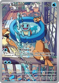 Squirtle Pokemon card from Stellar Crown, card number 148