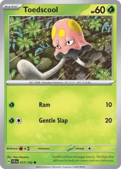 Toedscool Pokemon card from Stellar Crown, card number 17
