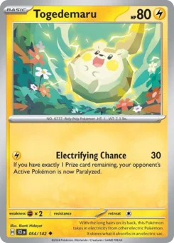 Togedemaru Pokemon card from Stellar Crown, card number 54