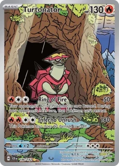 Turtonator Pokemon card from Stellar Crown, card number 146