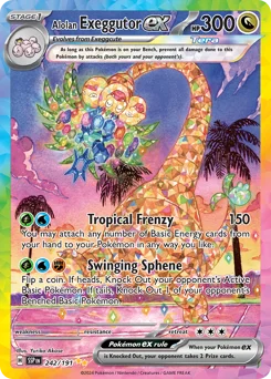 Alolan Exeggutor ex Pokemon card from Surging Sparks, card number 242