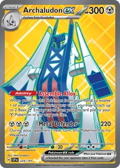 Archaludon ex Pokemon card from Surging Sparks, card number 224