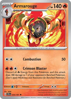 Armarouge Pokemon card from Surging Sparks, card number 34