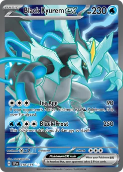 Black Kyurem ex Pokemon card from Surging Sparks, card number 218