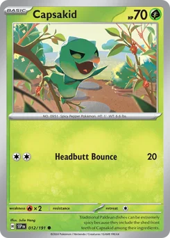Capsakid Pokemon card from Surging Sparks, card number 12
