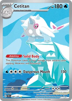 Cetitan Pokemon card from Surging Sparks, card number 201