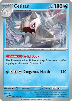 Cetitan Pokemon card from Surging Sparks, card number 54