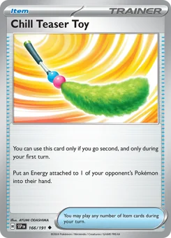 Chill Teaser Toy Pokemon card from Surging Sparks, card number 166