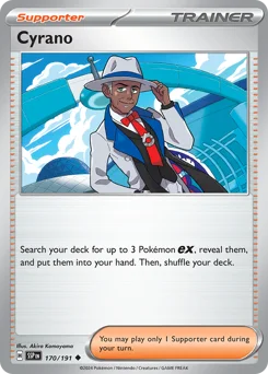 Cyrano Pokemon card from Surging Sparks, card number 170