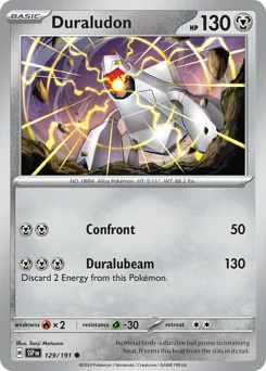 Duraludon Pokemon card from Surging Sparks, card number 129