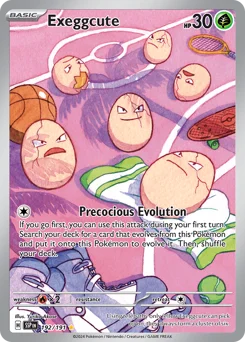Exeggcute Pokemon card from Surging Sparks, card number 192