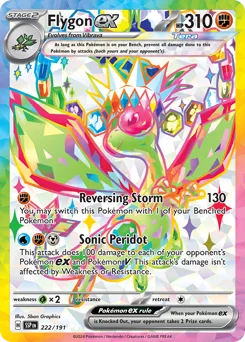 Flygon ex Pokemon card from Surging Sparks, card number 222
