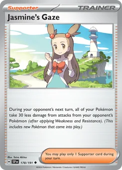 Jasmine's Gaze Pokemon card from Surging Sparks, card number 178