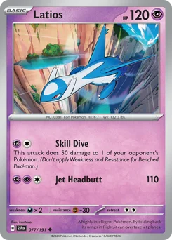 Latios Pokemon card from Surging Sparks, card number 77