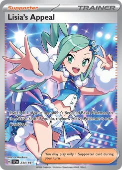 Lisia's Appeal Pokemon card from Surging Sparks, card number 234