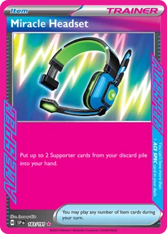 Miracle Headset Pokemon card from Surging Sparks, card number 183