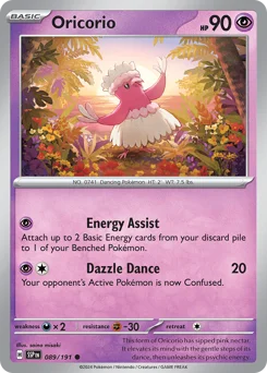 Oricorio Pokemon card from Surging Sparks, card number 89