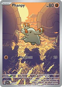 Phanpy Pokemon card from Surging Sparks, card number 205