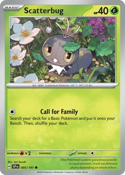 Scatterbug Pokemon card from Surging Sparks, card number 5