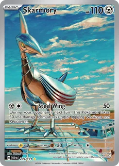 Skarmory Pokemon card from Surging Sparks, card number 209