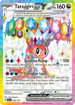 Tatsugiri ex Pokemon card from Surging Sparks, card number 226