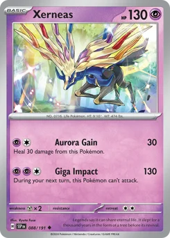 Xerneas Pokemon card from Surging Sparks, card number 88