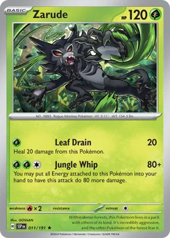 Zarude Pokemon card from Surging Sparks, card number 11