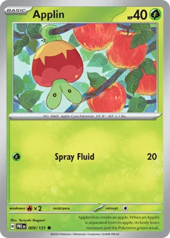 Applin Pokemon card from Prismatic Evolutions, card number 9