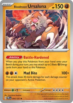 Bloodmoon Ursaluna Pokemon card from Prismatic Evolutions, card number 54