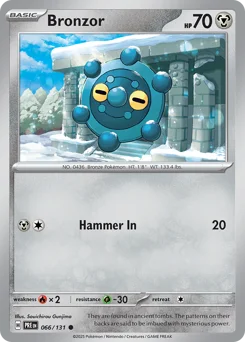 Bronzor Pokemon card from Prismatic Evolutions, card number 66