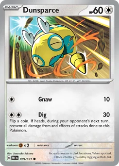 Dunsparce Pokemon card from Prismatic Evolutions, card number 79