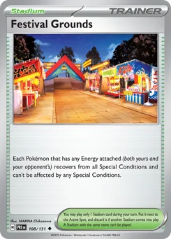 Festival Grounds Pokemon card from Prismatic Evolutions, card number 108