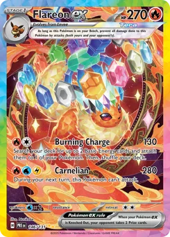 Flareon ex Pokemon card from Prismatic Evolutions, card number 146