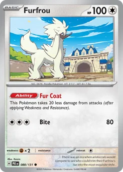 Furfrou Pokemon card from Prismatic Evolutions, card number 88