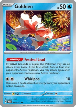 Goldeen Pokemon card from Prismatic Evolutions, card number 20