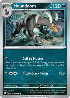 Houndoom Pokemon card from Prismatic Evolutions, card number 63