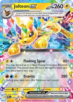 Jolteon ex Pokemon card from Prismatic Evolutions, card number 30