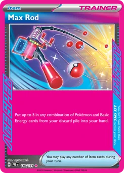 Max Rod Pokemon card from Prismatic Evolutions, card number 116