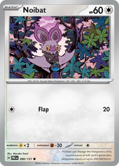 Noibat Pokemon card from Prismatic Evolutions, card number 90