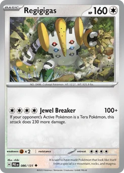 Regigigas Pokemon card from Prismatic Evolutions, card number 86