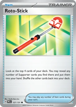 Roto-Stick Pokemon card from Prismatic Evolutions, card number 127