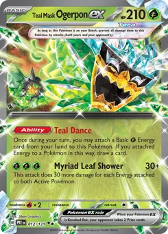 Teal Mask Ogerpon ex Pokemon card from Prismatic Evolutions, card number 12