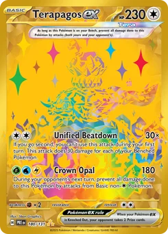Terapagos ex Pokemon card from Prismatic Evolutions, card number 180