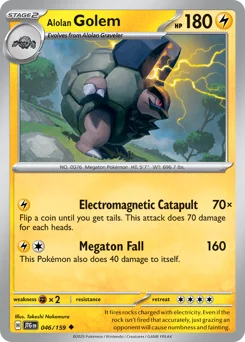Alolan Golem Pokemon card from Journey Together, card number 46