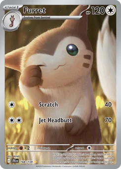 Furret Pokemon card from Journey Together, card number 168